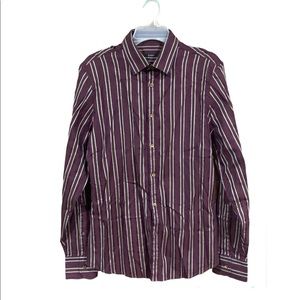 Authentic Gucci Maroon Stripe Dress Shirt